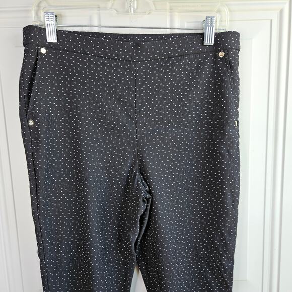 Anne Klein Black White Polka Dot Career Wear Pants Dressy Size 8 Business - Picture 3 of 10
